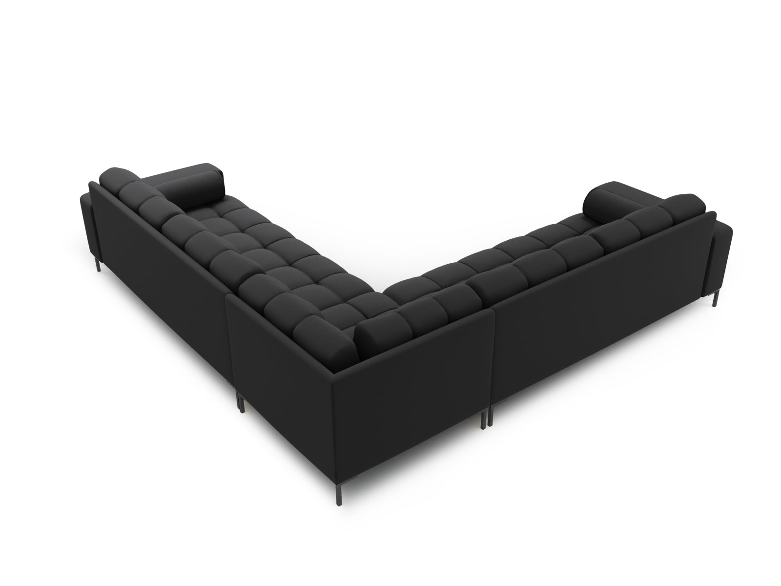 Elegantes 6-Sitzer Ecksofa Symmetric Bali in zeitlosem Dunkelgrau, ideal für gesellige Abende und geschmackvolle Wohnräume.