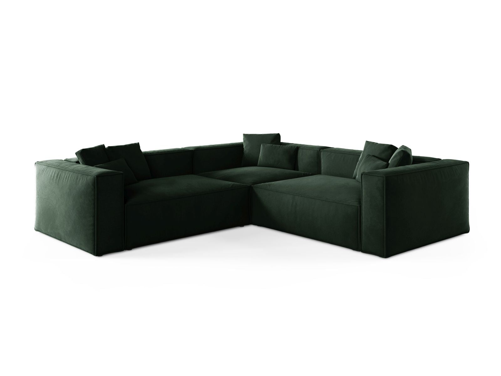 5-Sitzer Ecksofa Symmetric Aveiro in Bottle Green-Casino präsentiert im Onlineshop von KAQTU Design AG. Ecksofa ist von Cosmopolitan Design