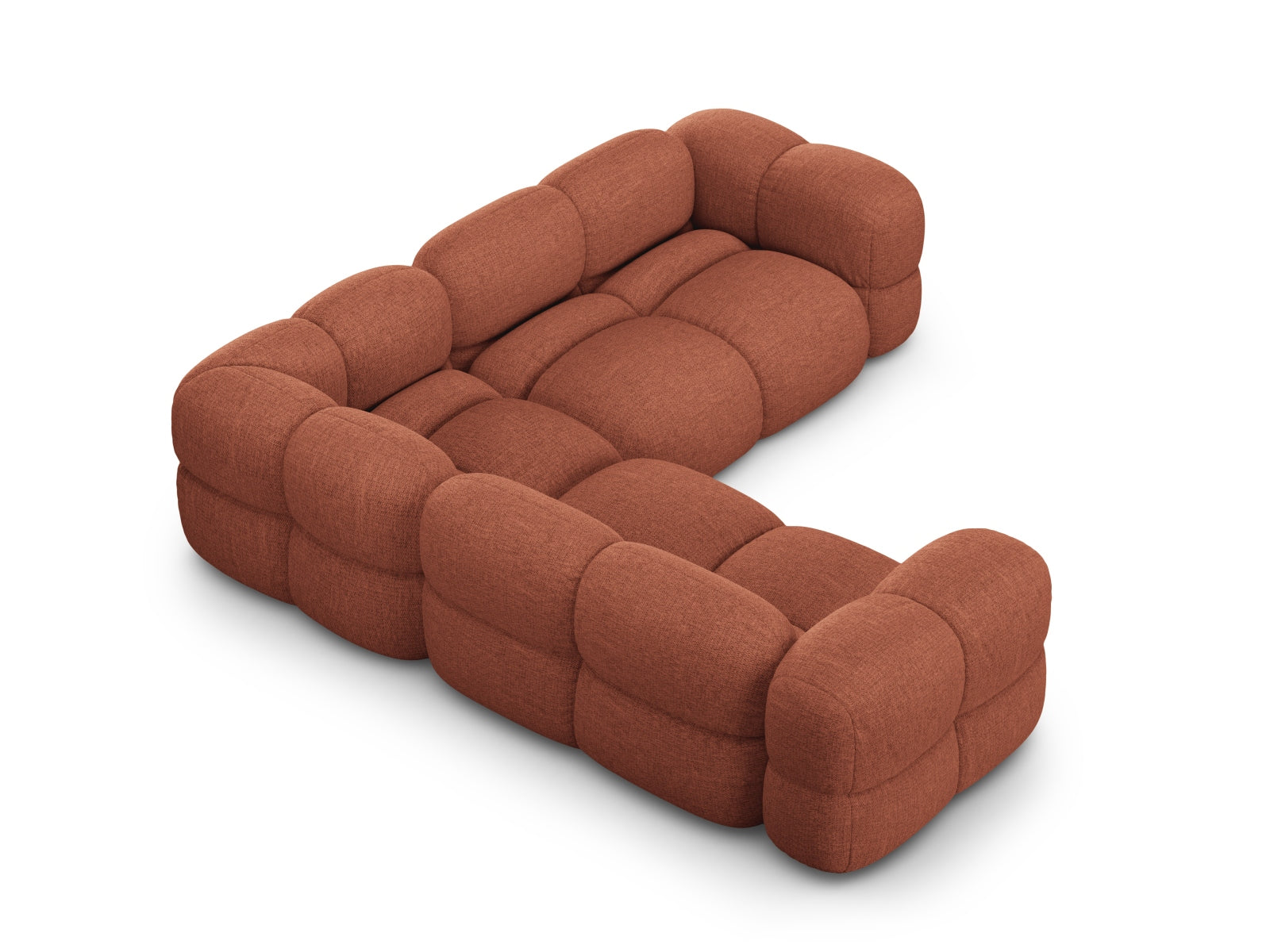 Stylisches Loretto Ecksofa in Coral-Sorella, 250 cm, bietet großzügigen Platz und zeitgemäße Eleganz für Ihr Wohnzimmer.