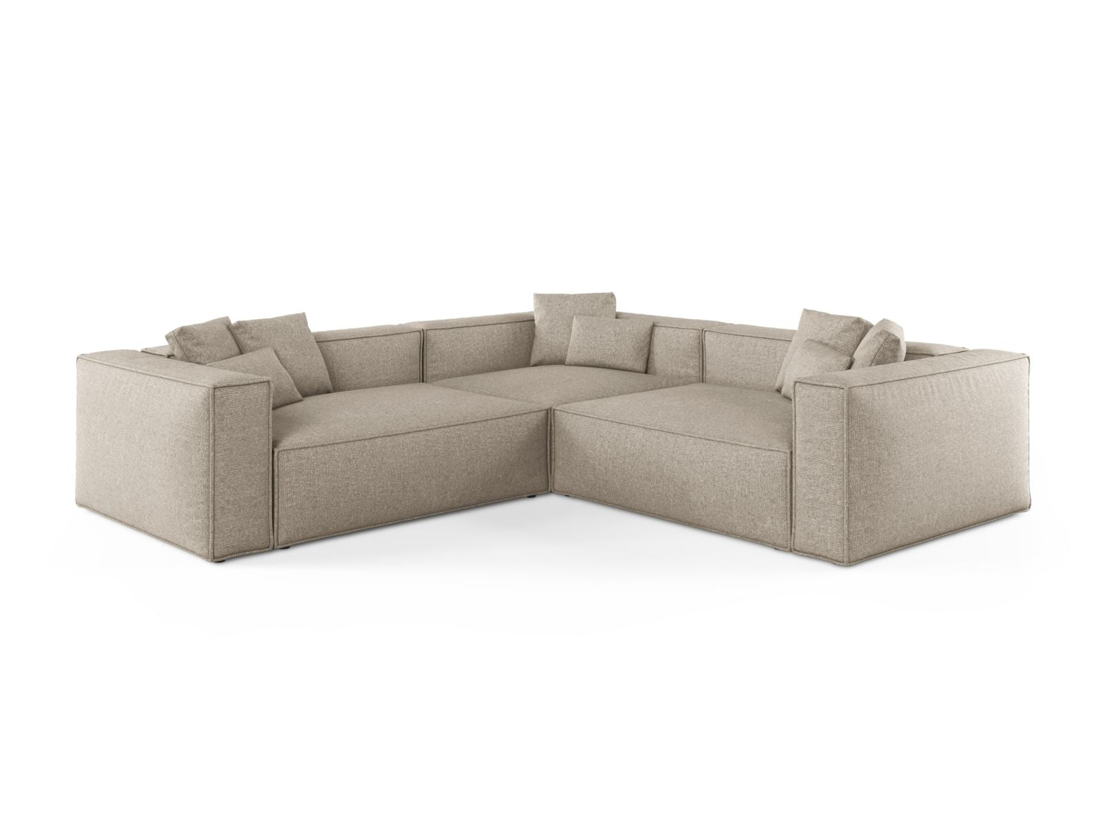 5-Sitzer Ecksofa Symmetric Aveiro in Dark Beige-Eden präsentiert im Onlineshop von KAQTU Design AG. Ecksofa ist von Cosmopolitan Design