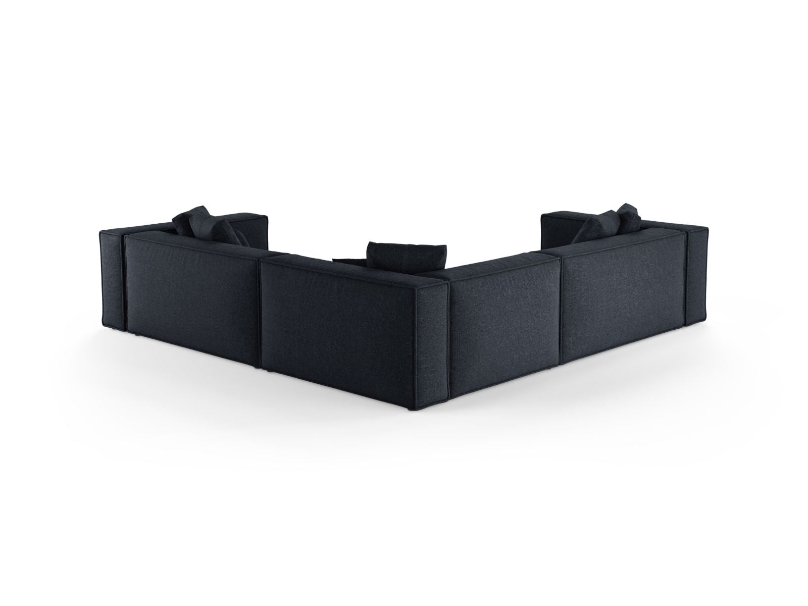 Elegantes 5-Sitzer Ecksofa Symmetric Aveiro in edlem Navy Blue, ideal für einladende und moderne Wohnräume.
