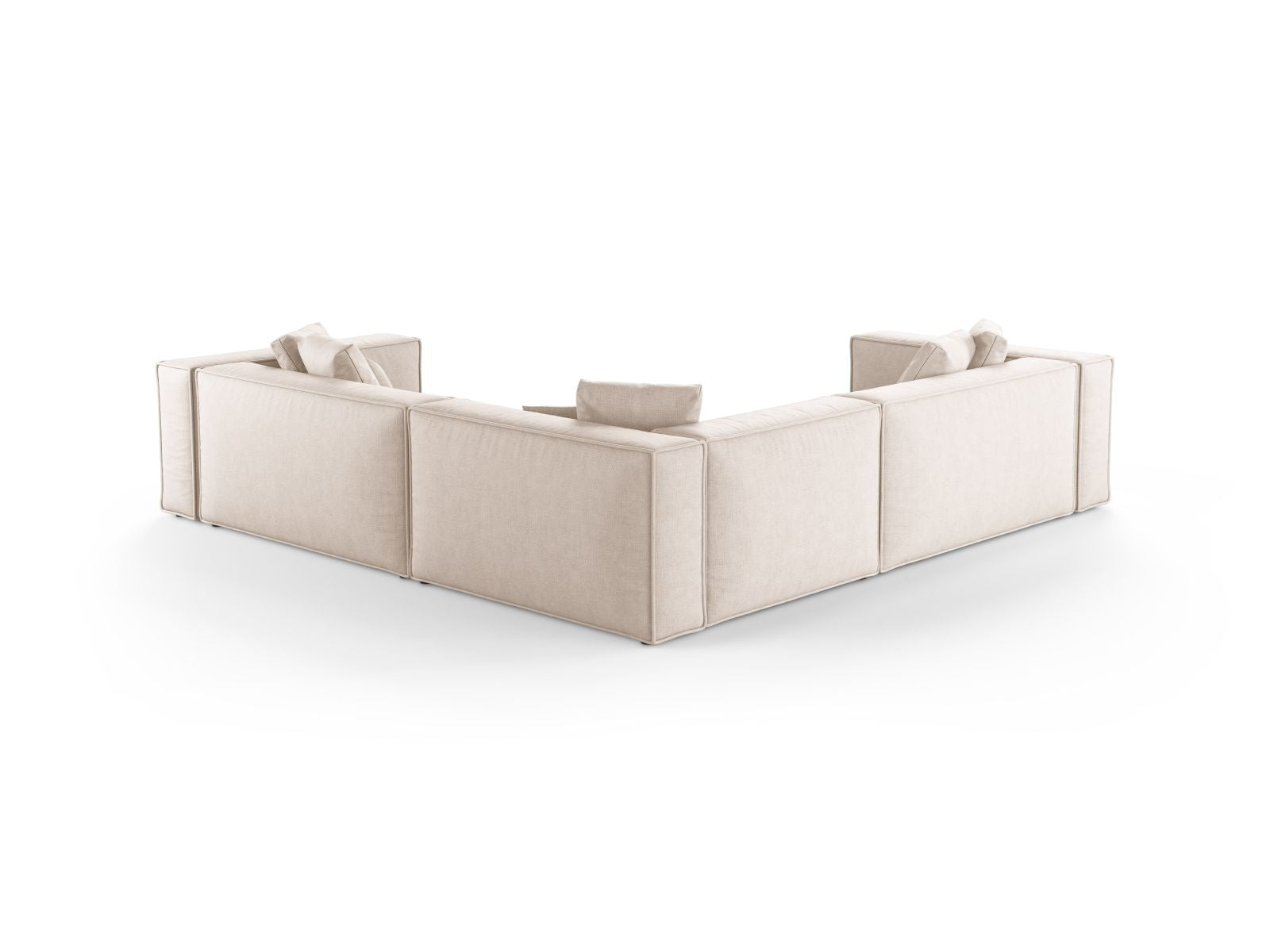 Modernes 5-Sitzer Ecksofa Symmetric Aveiro in sanften Beigetönen, perfekt für entspannte Stunden und geschmackvolle Einrichtung.