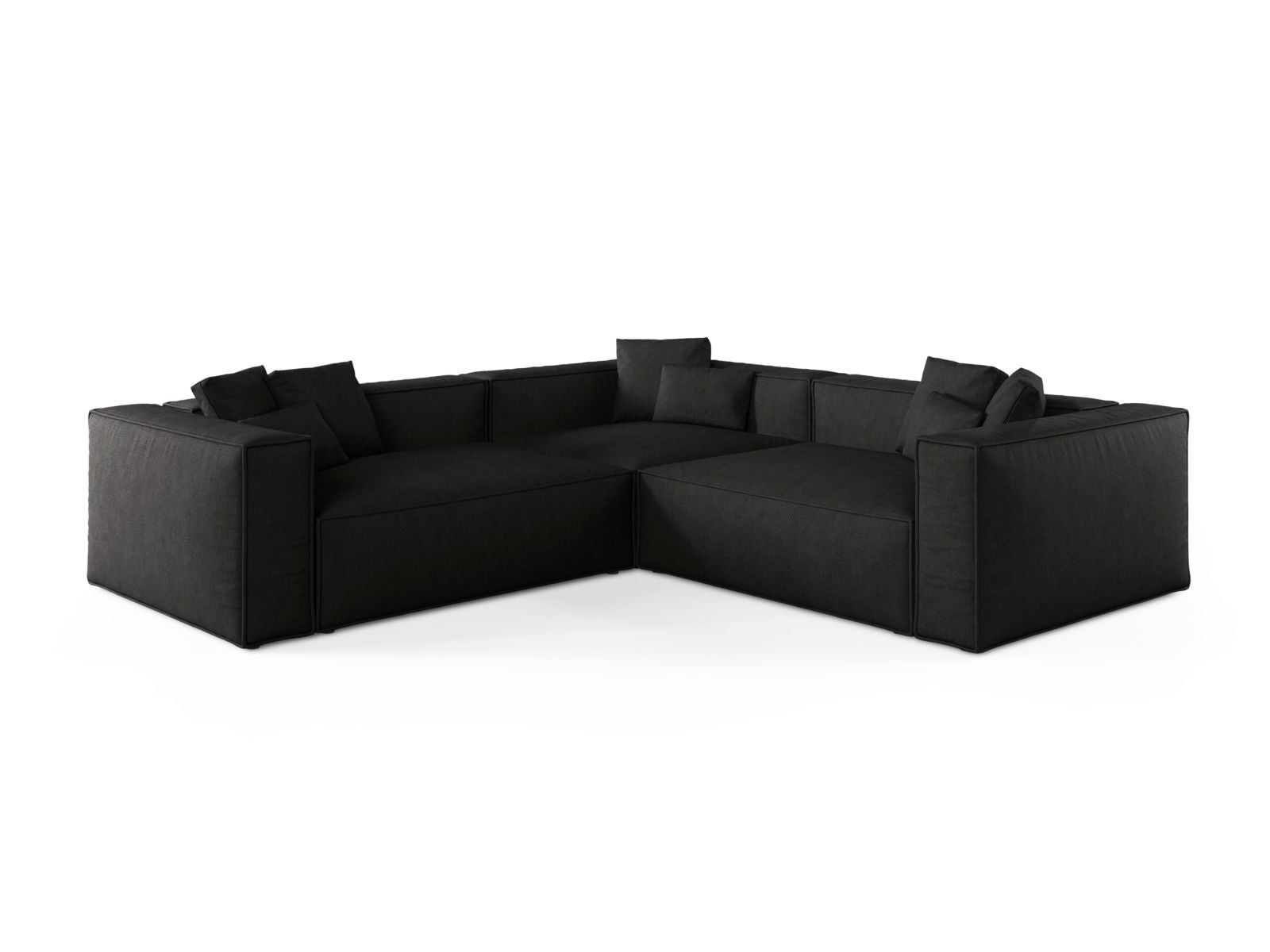 5-Sitzer Ecksofa Symmetric Aveiro in Black-Liberty präsentiert im Onlineshop von KAQTU Design AG. Ecksofa ist von Cosmopolitan Design