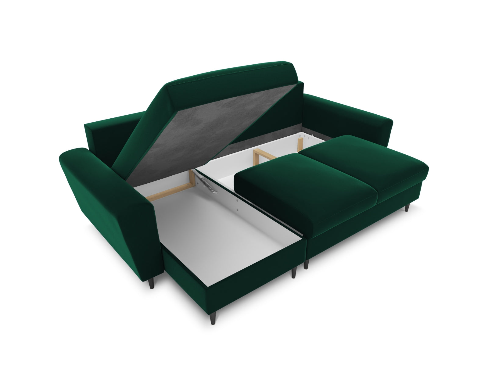 Das Kyoto Ecksofa von Cosmopolitan Design bietet stilvolle Eleganz, Schlaffunktion und praktischen Stauraum – perfekt für Ihr Wohnzimmer!