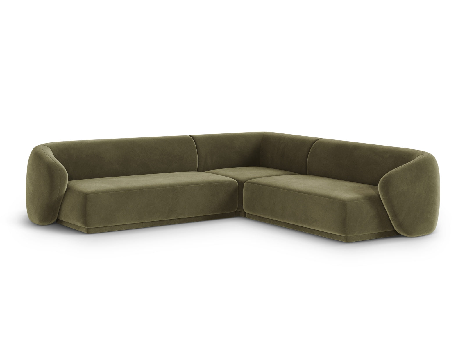 Elegantes 5-Sitzer Ecksofa Symmetric Gomera in stilvollem Grün, ideal für moderne Wohnräume, von Cosmopolitan Design.