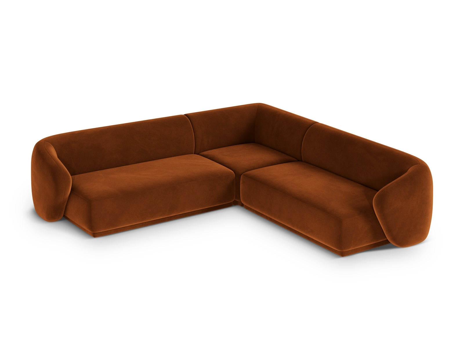 Elegantes 5-Sitzer Ecksofa Symmetric Gomera in warmem Terracotta, ideal für einladende und moderne Wohnräume.