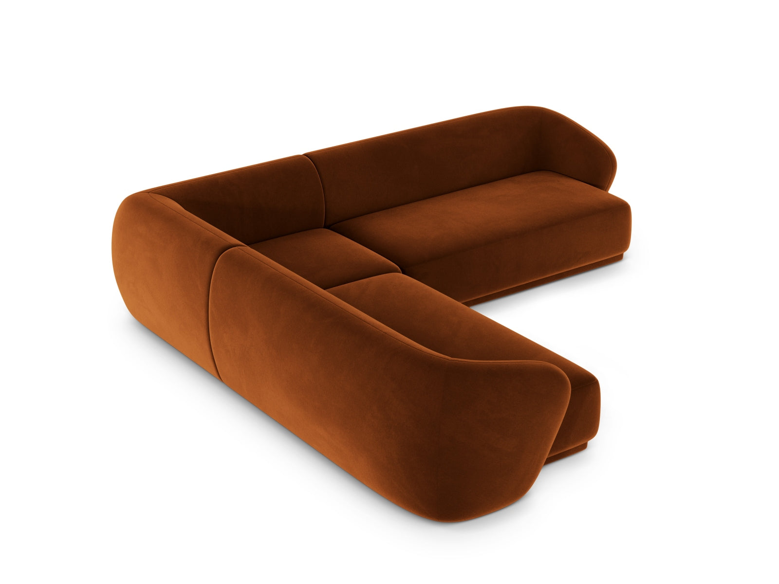 Stylisches 5-Sitzer Ecksofa Symmetric Gomera in sanftem Terracotta, perfekt für gemütliche und zeitgemäße Wohnambiente.