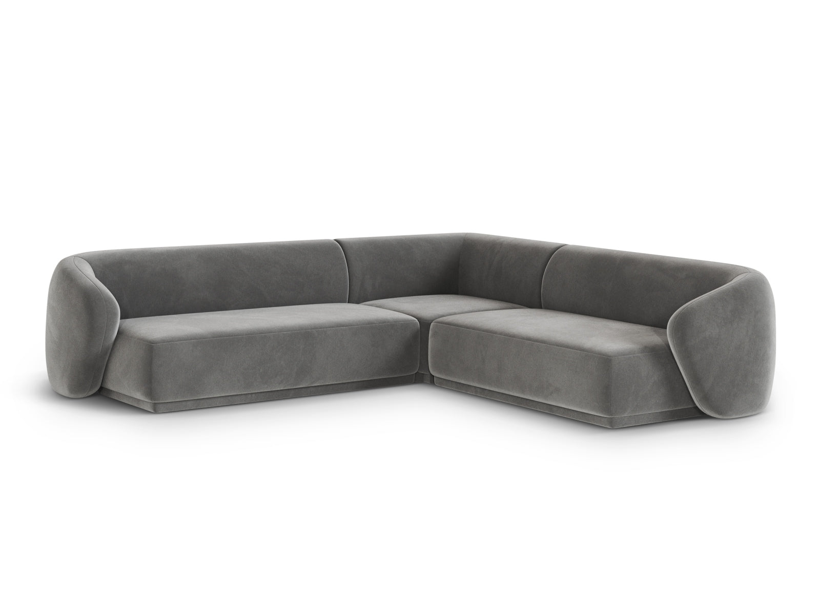 Modernes 5-Sitzer Ecksofa Symmetric Gomera in stilvollem Grau, ideal für gemütliche Wohnräume und entspannte Abende.
