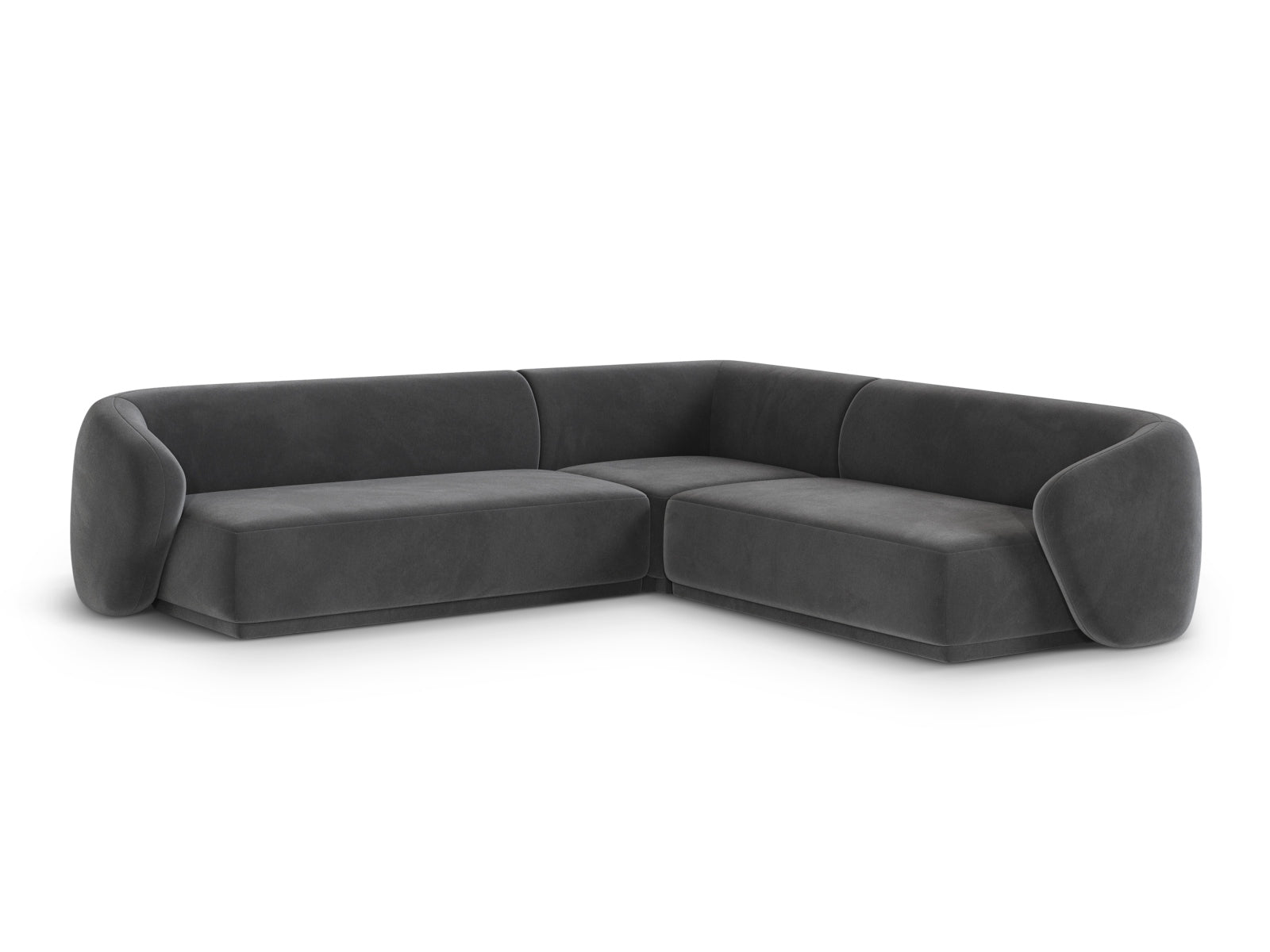 Elegantes 5-Sitzer Ecksofa Symmetric Gomera in Dunkelgrau, ideal für stilvolle Wohnräume, von Cosmopolitan Design.