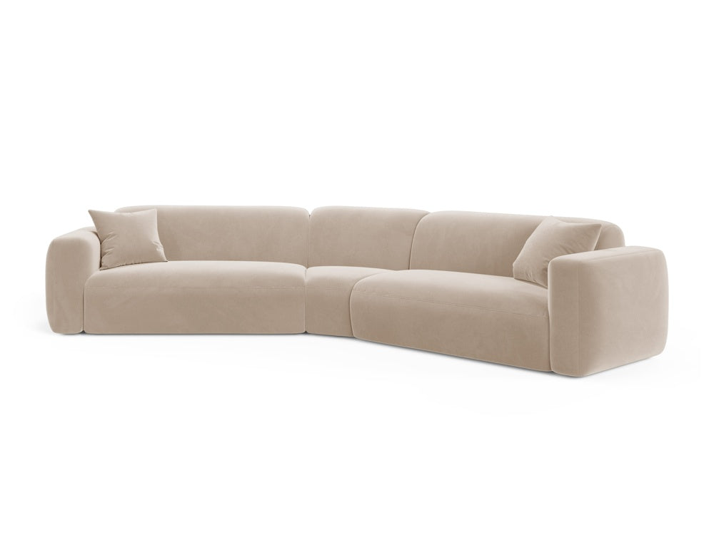 Strino Velour Modular Symmetrical Ecksofa 3 Sitzer in Beige-Salvador präsentiert im Onlineshop von KAQTU Design AG. Ecksofa ist von Cosmopolitan Design