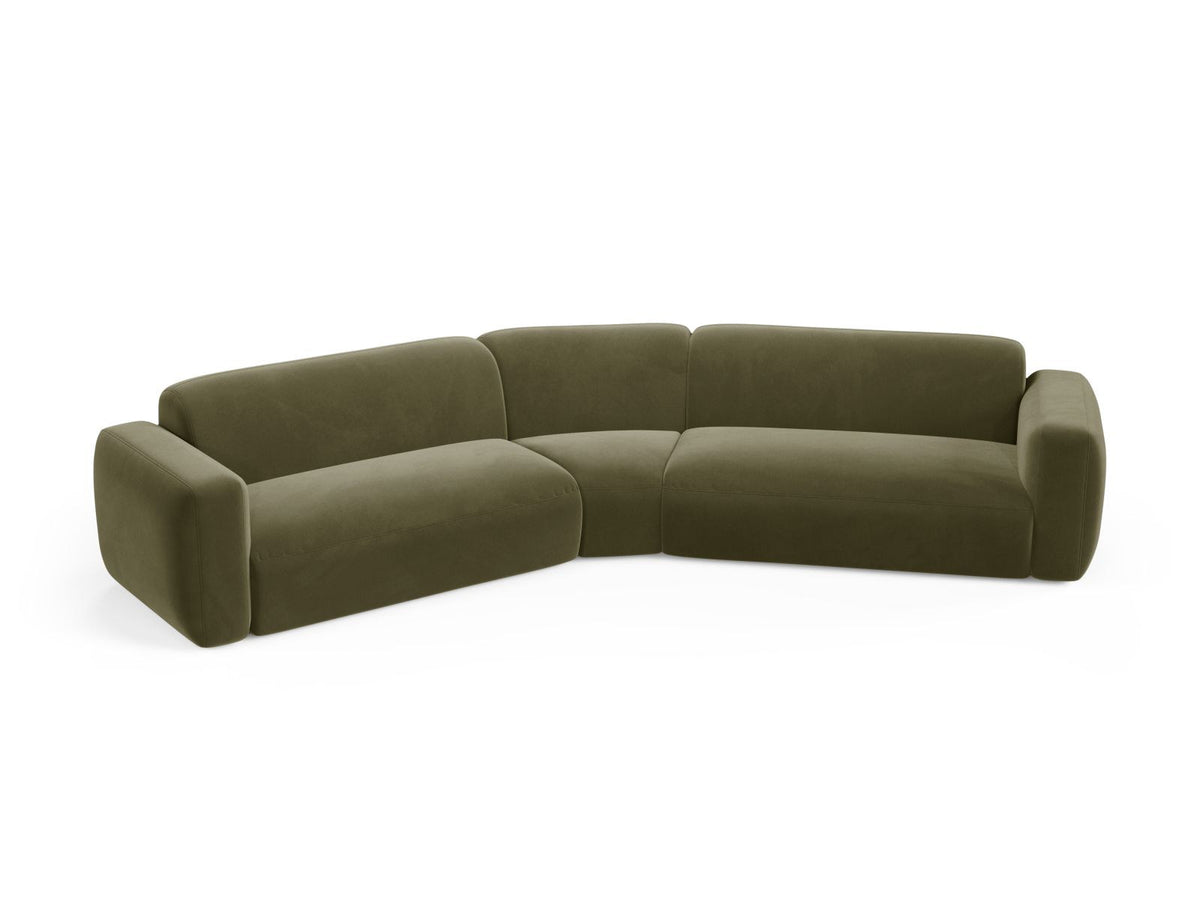 Strino Velour Modular Symmetrical Ecksofa 3 Sitzer in Green-Salvador präsentiert im Onlineshop von KAQTU Design AG. Ecksofa ist von Cosmopolitan Design