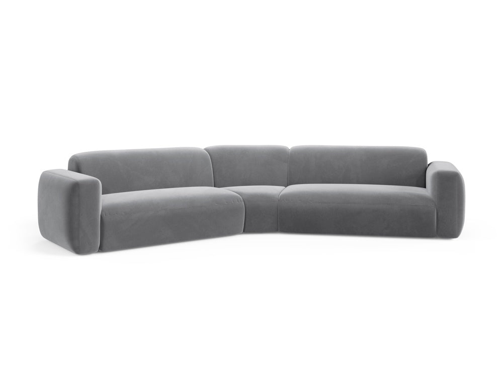 Strino Velour Modular Symmetrical Ecksofa 3 Sitzer in Grey präsentiert im Onlineshop von KAQTU Design AG. Ecksofa ist von Cosmopolitan Design