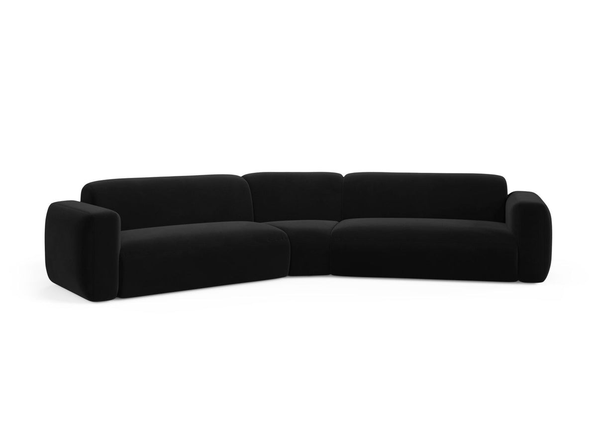 Strino Velour Modular Symmetrical Ecksofa 3 Sitzer in Black-Salvador präsentiert im Onlineshop von KAQTU Design AG. Ecksofa ist von Cosmopolitan Design
