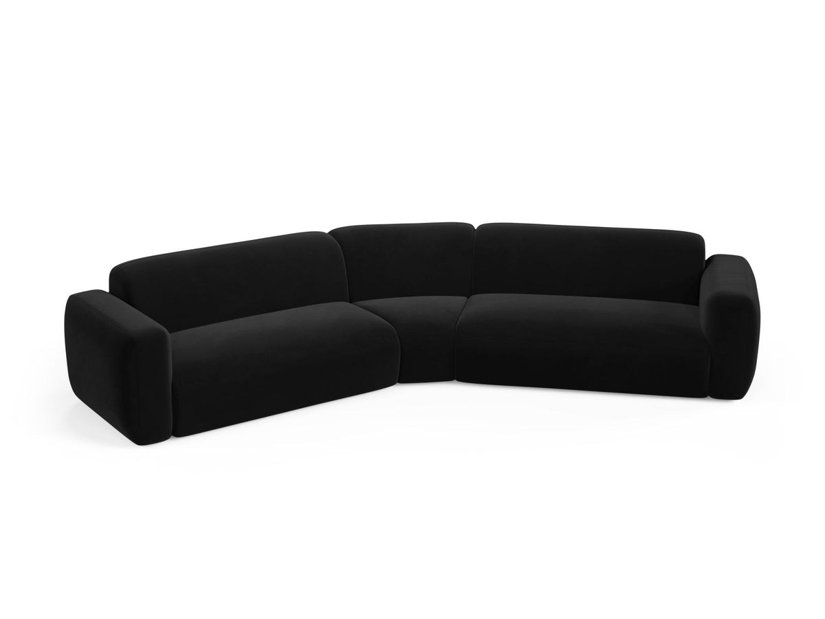 Strino Velour Modular Symmetrical Ecksofa 3 Sitzer in Black-Salvador präsentiert im Onlineshop von KAQTU Design AG. Ecksofa ist von Cosmopolitan Design