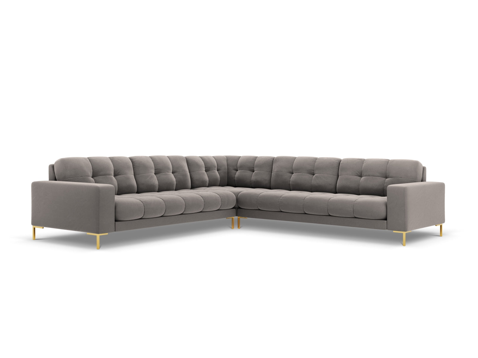 Elegantes 6-Sitzer Ecksofa Symmetric Bali in stilvollem Grau, ideal für gesellige Abende und komfortable Wohnatmosphäre.