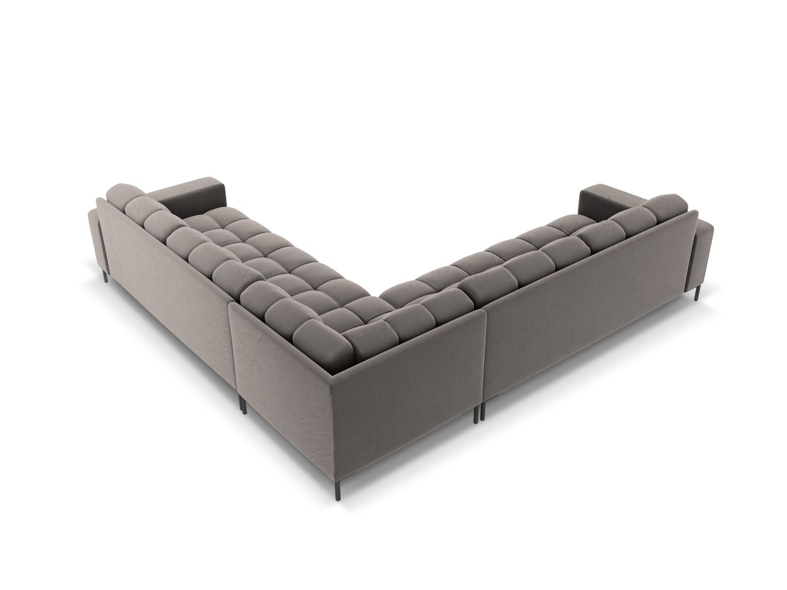 Elegantes 6-Sitzer Ecksofa Symmetric Bali in zeitlosem Grau, ideal für gesellige Abende und geschmackvolle Wohnräume.