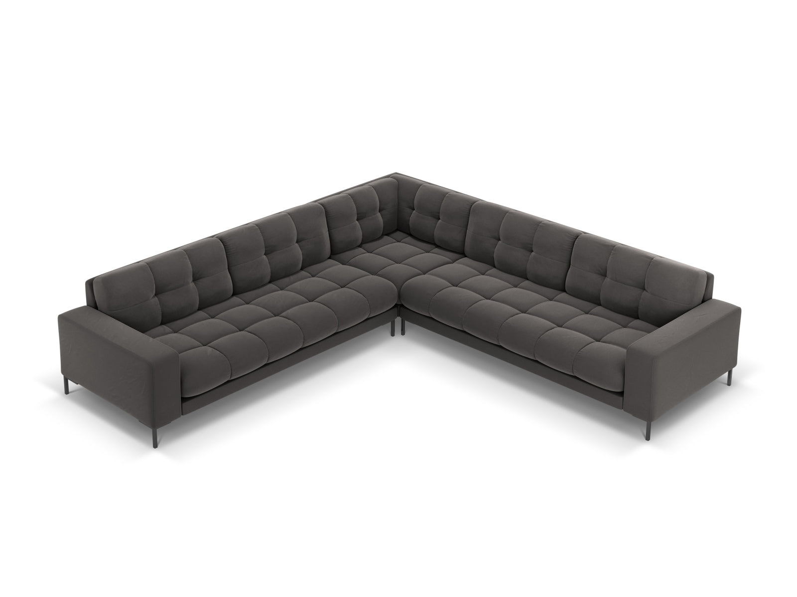 6-Sitzer Ecksofa Symmetric Bali in Dark Grey-Bluvel präsentiert im Onlineshop von KAQTU Design AG. Ecksofa ist von Cosmopolitan Design