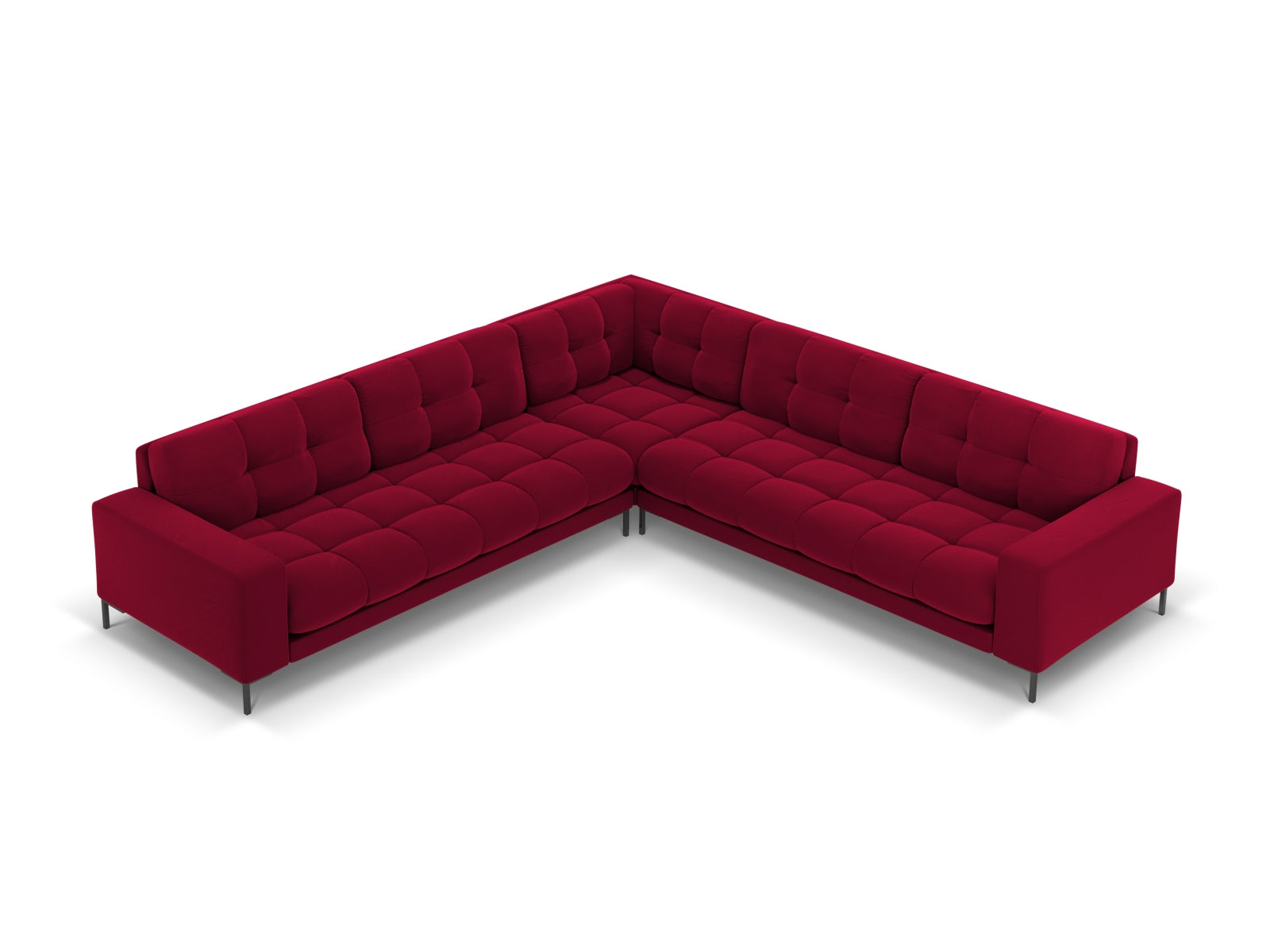 6-Sitzer Ecksofa Symmetric Bali in Red-Bluvel präsentiert im Onlineshop von KAQTU Design AG. Ecksofa ist von Cosmopolitan Design