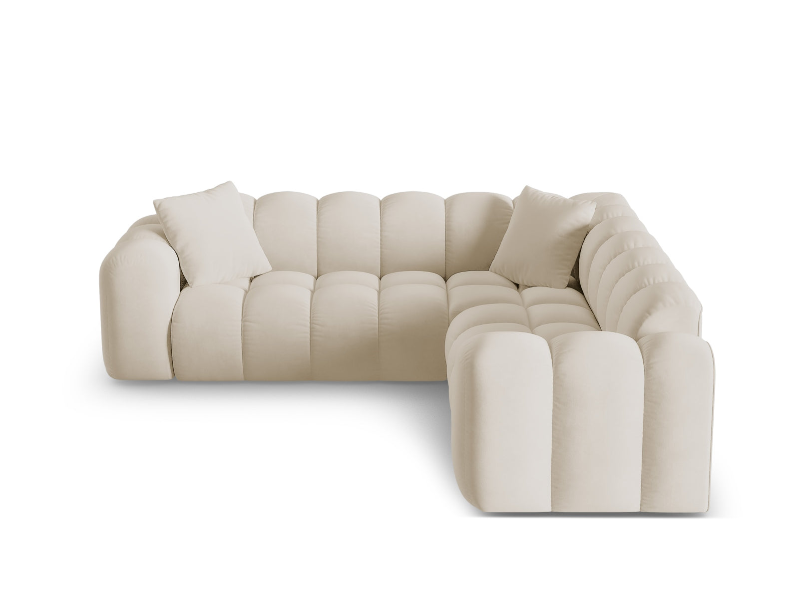 3-Sitzer Ecksofa Symmetric Treno in Dark Beige-Bluvel präsentiert im Onlineshop von KAQTU Design AG. Ecksofa ist von Cosmopolitan Design