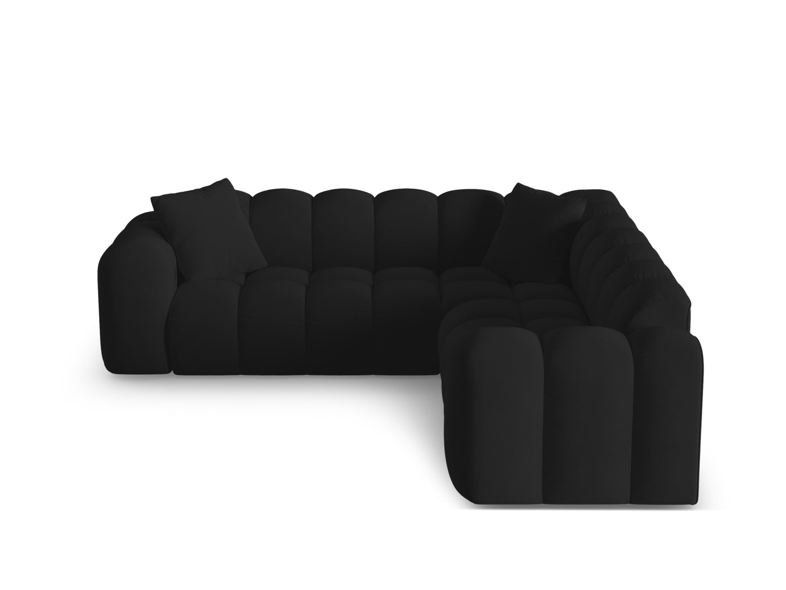 3-Sitzer Ecksofa Symmetric Treno in Black-Bluvel präsentiert im Onlineshop von KAQTU Design AG. Ecksofa ist von Cosmopolitan Design