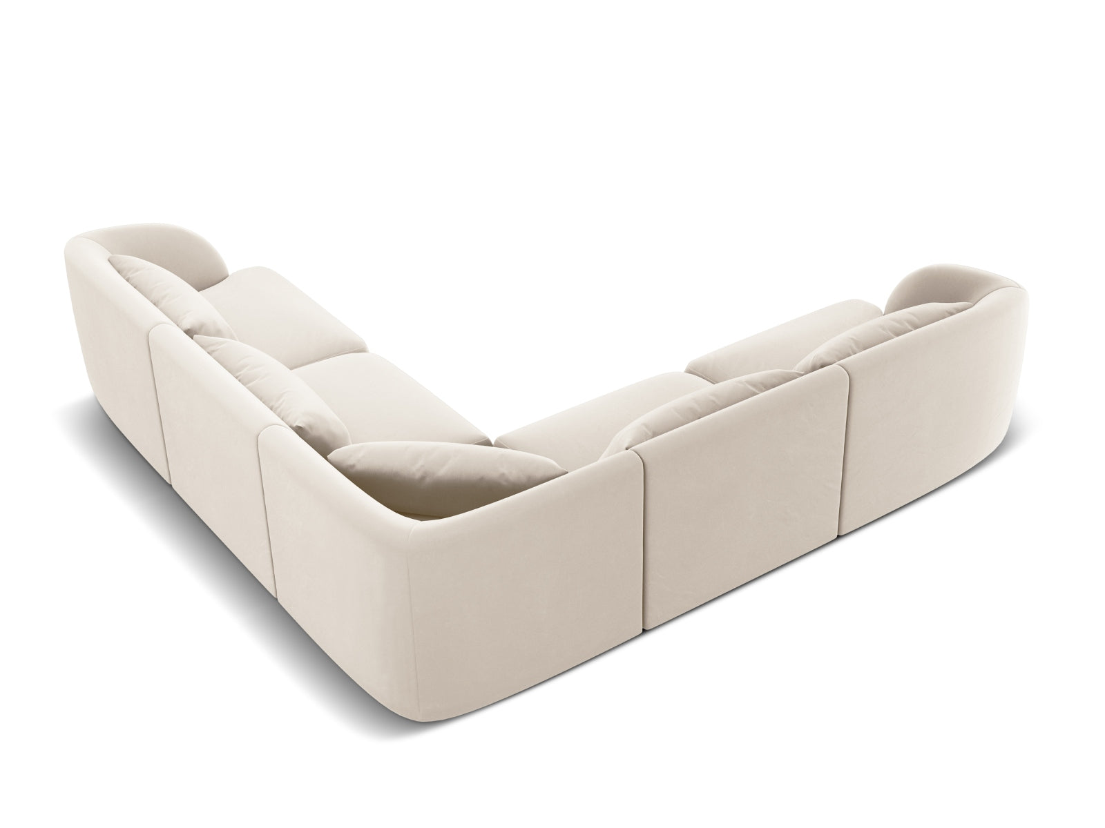 Tulum Velour Reversible Ecksofa 5 Sitzer 255cm in Light Beige präsentiert im Onlineshop von KAQTU Design AG. Ecksofa ist von Cosmopolitan Design
