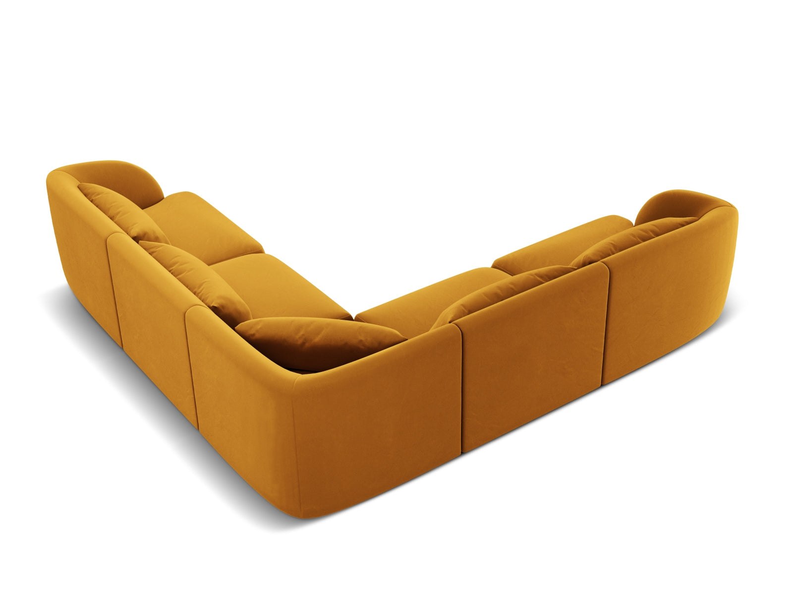 Tulum Velour Reversible Ecksofa 5 Sitzer 255cm in Yellow präsentiert im Onlineshop von KAQTU Design AG. Ecksofa ist von Cosmopolitan Design