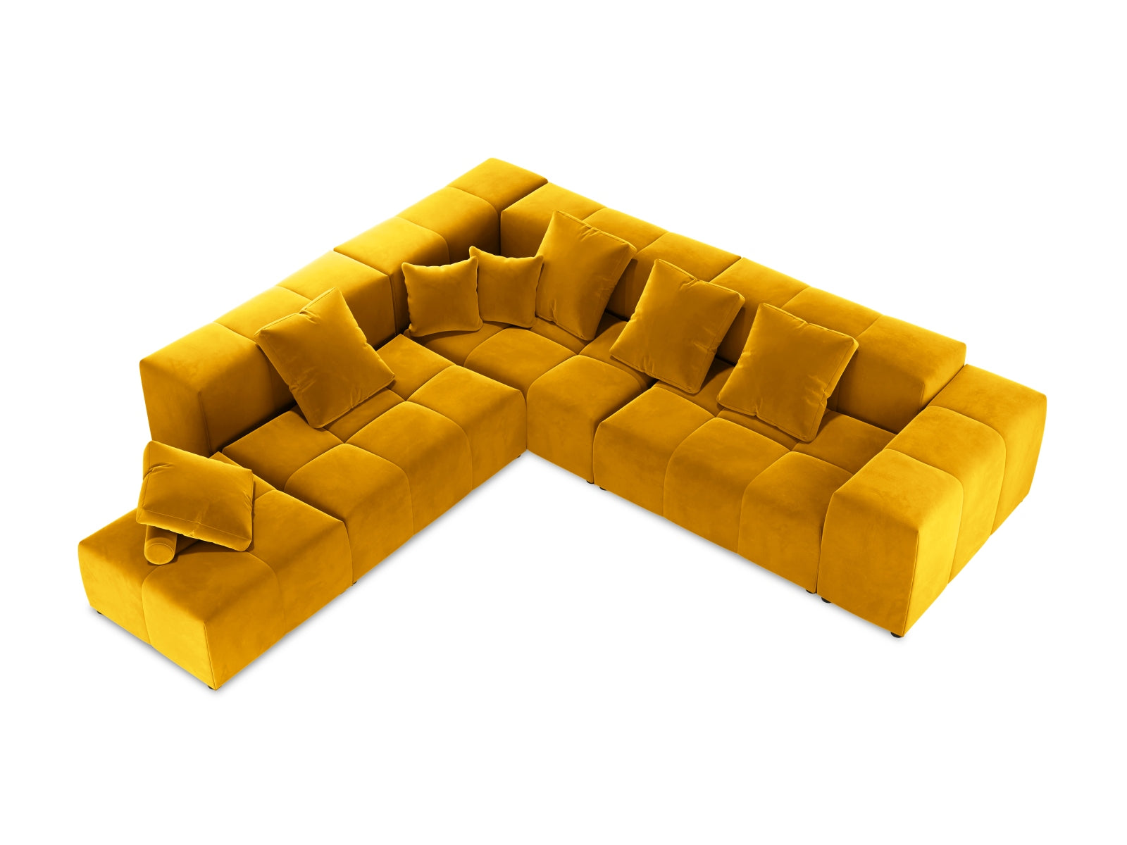 Rome Velour Modular Reversible Ecksofa 7 Sitzer in Yellow präsentiert im Onlineshop von KAQTU Design AG. Ecksofa ist von Cosmopolitan Design