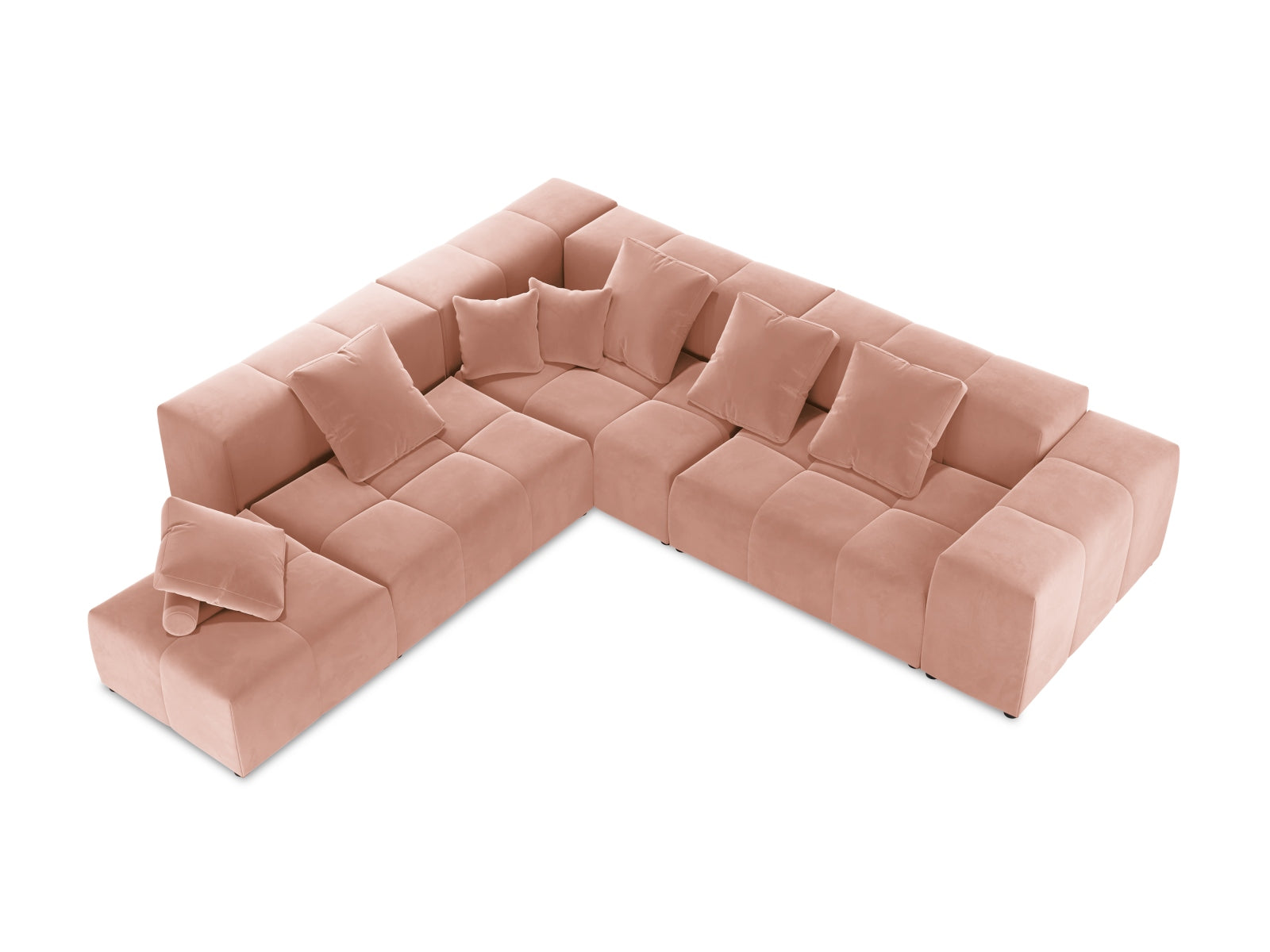 Rome Velour Modular Reversible Ecksofa 7 Sitzer in Pink präsentiert im Onlineshop von KAQTU Design AG. Ecksofa ist von Cosmopolitan Design