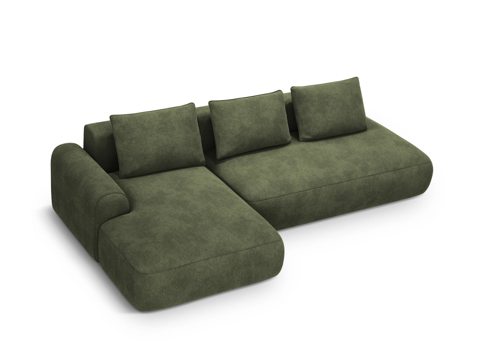 5-Sitzer Ecksofa links mit Schlaffunktion und Stauraum Calma in Green-Vogue präsentiert im Onlineshop von KAQTU Design AG. Bettsofa links ist von Cosmopolitan Design