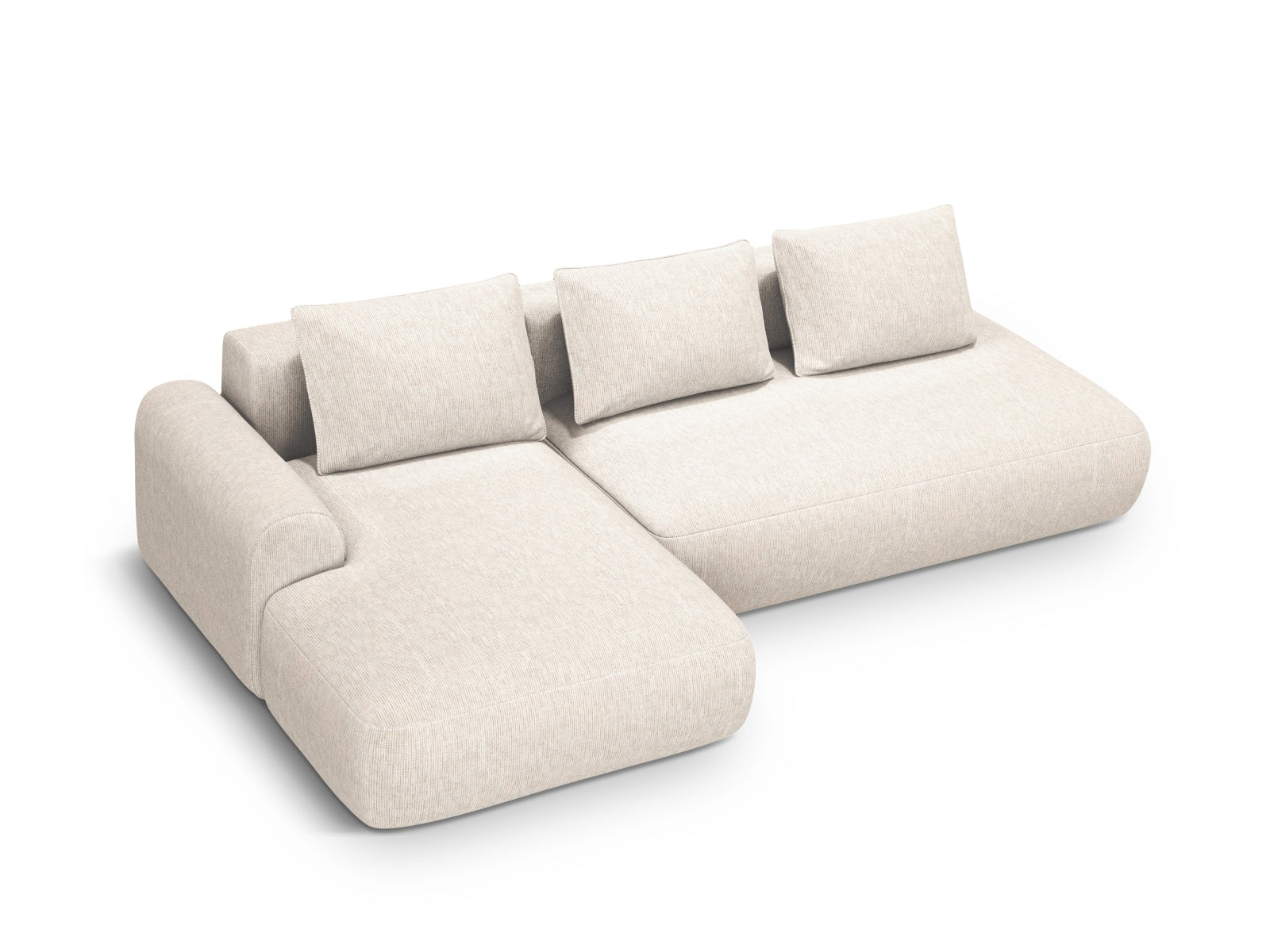 5-Sitzer Ecksofa links mit Schlaffunktion und Stauraum Calma in Light Beige-Baltimore präsentiert im Onlineshop von KAQTU Design AG. Bettsofa links ist von Cosmopolitan Design