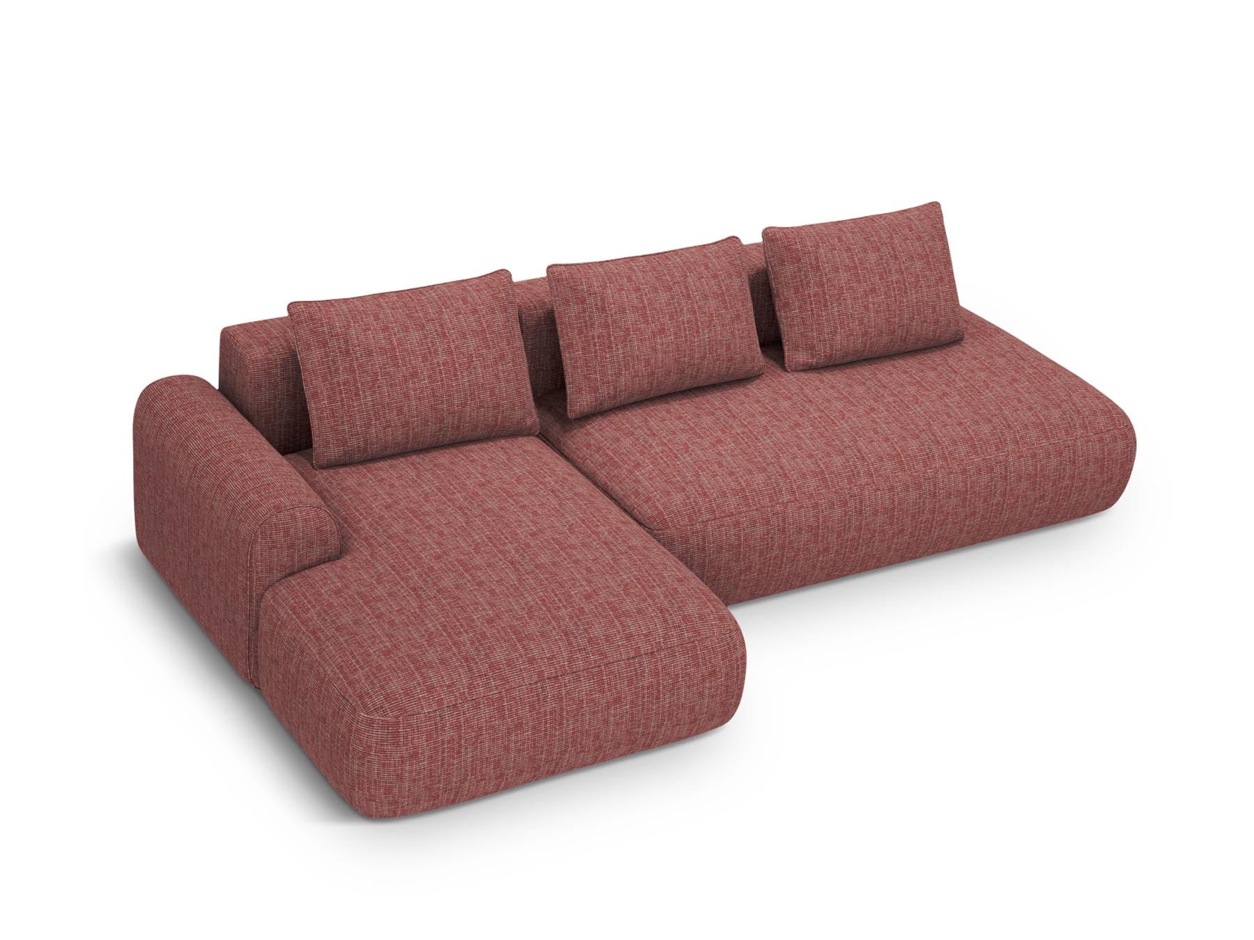5-Sitzer Ecksofa links mit Schlaffunktion und Stauraum Calma in Red-Baltimore präsentiert im Onlineshop von KAQTU Design AG. Bettsofa links ist von Cosmopolitan Design