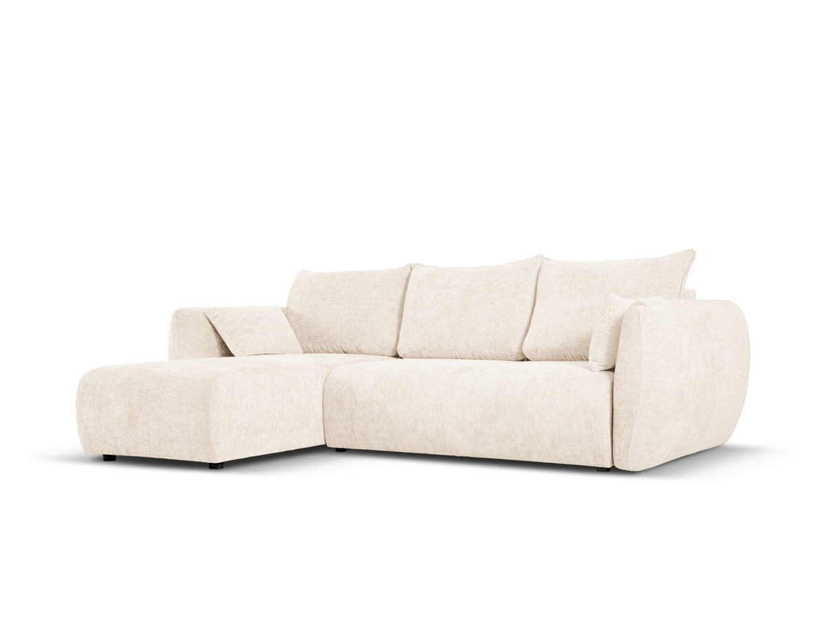 4-Sitzer Ecksofa Matera mit Schlaffunktion und Stauraum, links in Light Beige-Haga präsentiert im Onlineshop von KAQTU Design AG. Bettsofa links ist von Cosmopolitan Design