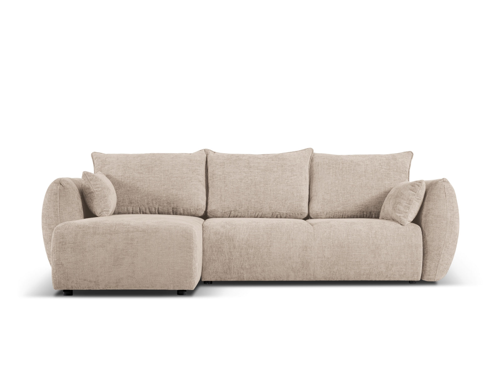 4-Sitzer Ecksofa Matera mit Schlaffunktion und Stauraum, links in Beige-Haga präsentiert im Onlineshop von KAQTU Design AG. Bettsofa links ist von Cosmopolitan Design