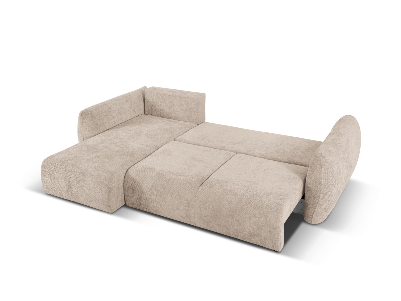 Beige 4-Sitzer Ecksofa Matera von Cosmopolitan Design, elegantes Sofa mit praktischer Schlaffunktion und cleverem Stauraum für flexible Wohnkonzepte.