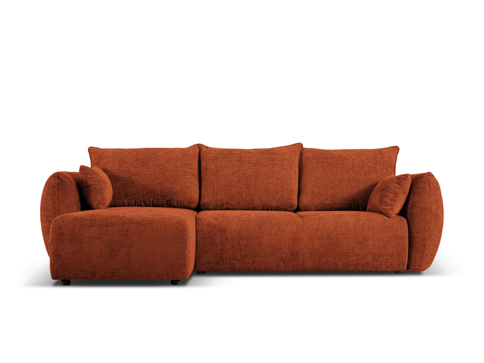 4-Sitzer Ecksofa Matera mit Schlaffunktion und Stauraum, links in Terracotta-Haga präsentiert im Onlineshop von KAQTU Design AG. Bettsofa links ist von Cosmopolitan Design