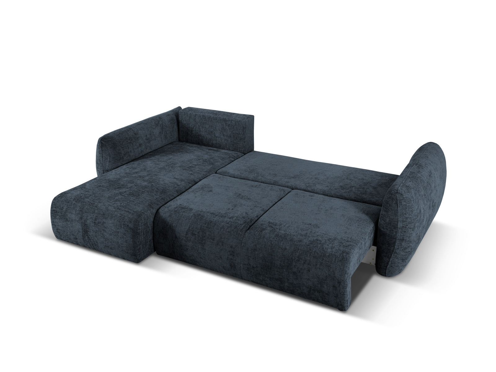 Elegantes 4-Sitzer Ecksofa Matera in Royal Blue, perfekt für gemütliche Abende und als funktionales Schlafsofa mit zusätzlichem Stauraum.