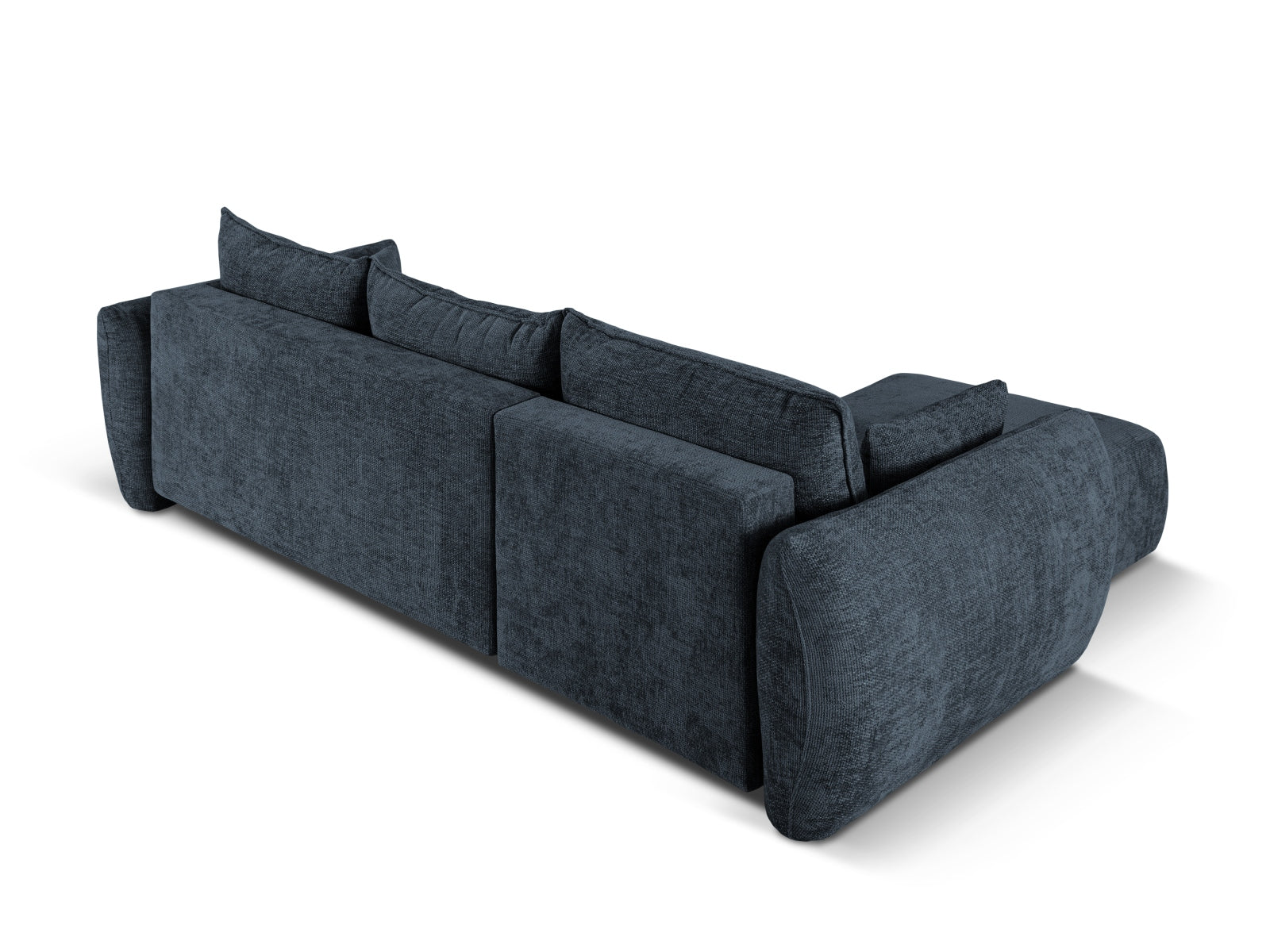 Stylisches 4-Sitzer Ecksofa Matera in Royal Blue, ideal für entspannte Stunden und als praktisches Schlafsofa mit integriertem Stauraum.