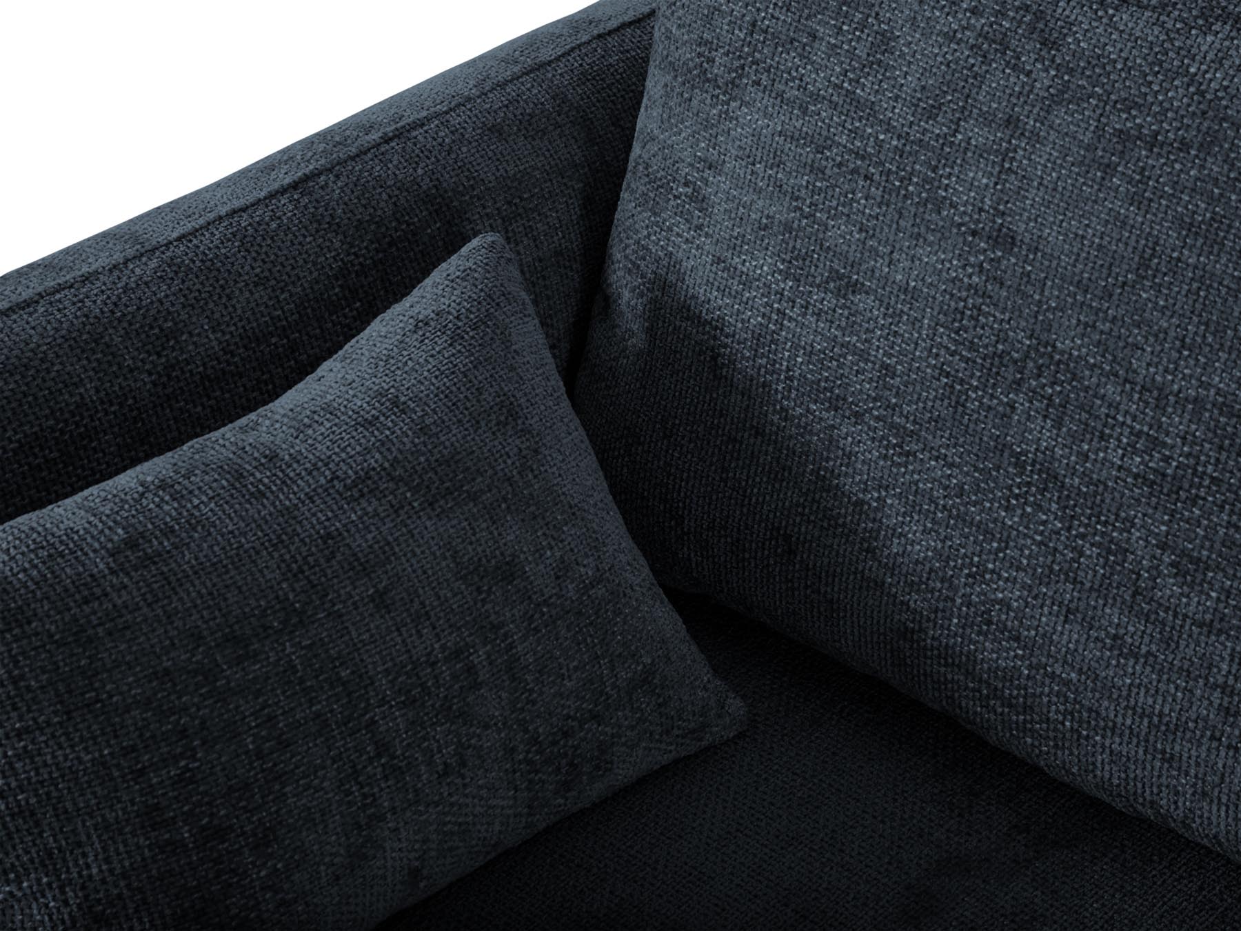 Elegantes 4-Sitzer Ecksofa Matera in Royal Blue, perfekt für gemütliche Abende und als funktionales Schlafsofa mit zusätzlichem Stauraum.