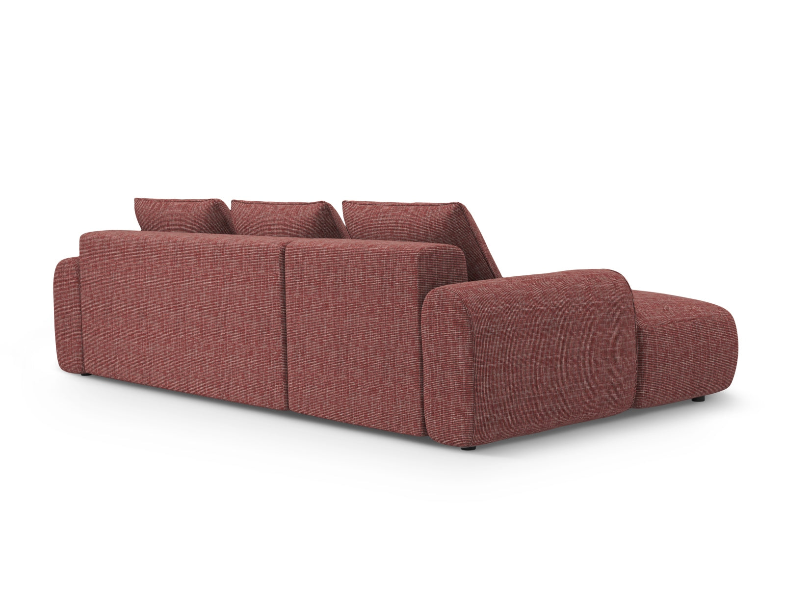 Elegantes 3-Sitzer Calma Ecksofa links, das durch seine Bettfunktion und integrierten Stauraum überzeugt und modernen Komfort bietet.