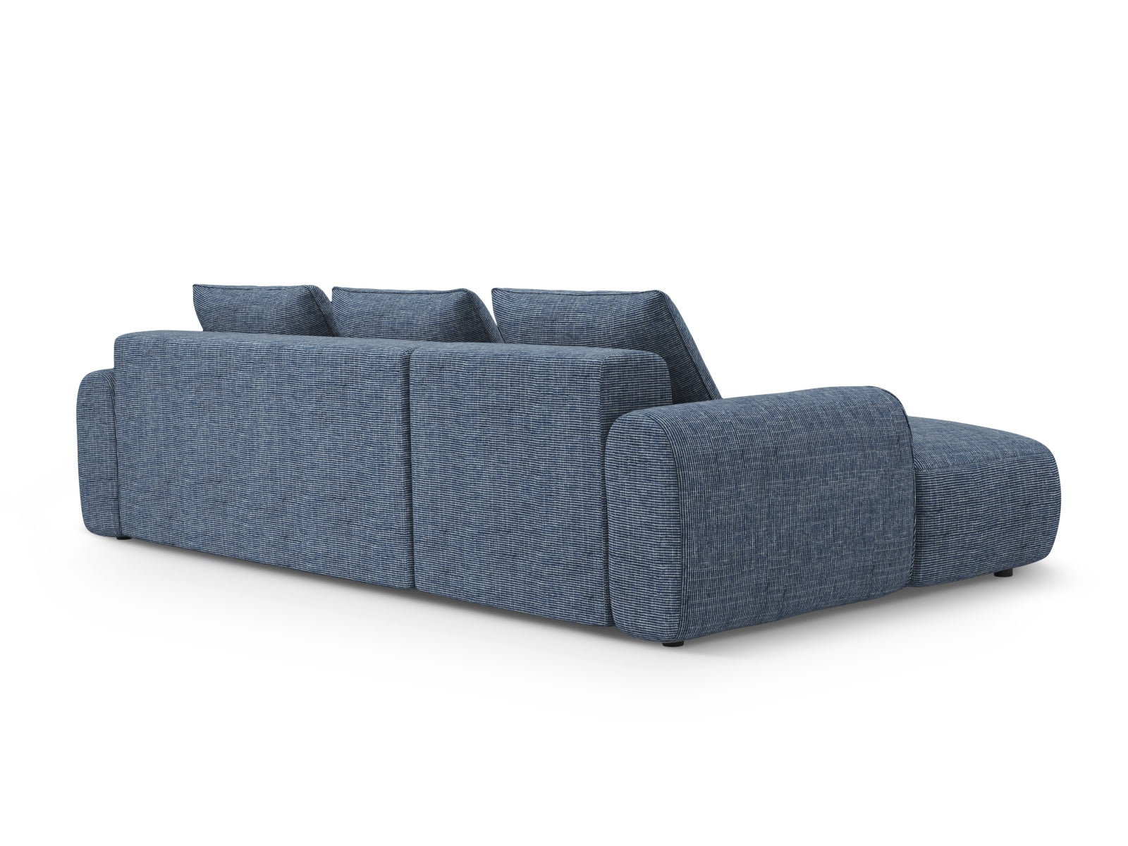 Modernes 3-Sitzer Ecksofa links in stilvollem Design, ausgestattet mit Schlaffunktion und cleverem Stauraum für vielseitige Nutzung.