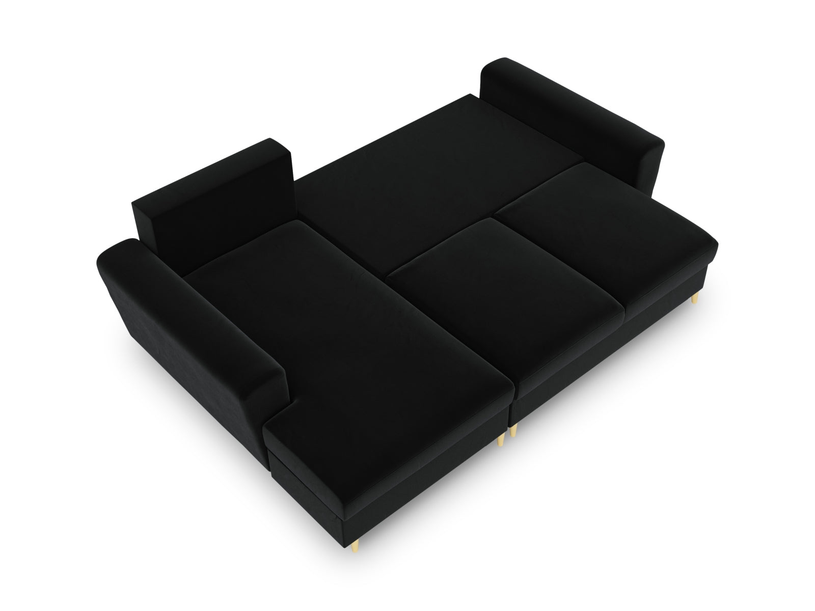 Erleben Sie das Kyoto Velour Ecksofa links – ein stilvolles 4-Sitzer Sofa mit praktischer Schlaffunktion und Stauraum für Ihr Wohnzimmer.