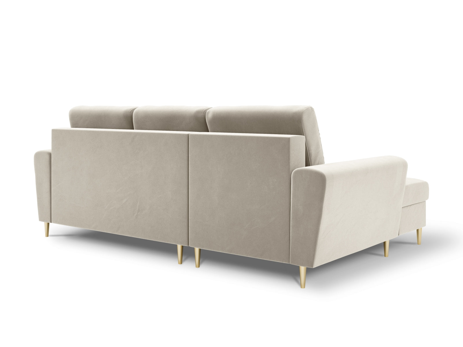 Entdecken Sie das elegante Kyoto Velour Ecksofa links – ein komfortables 4-Sitzer Sofa mit Schlaffunktion und Stauraum für Ihr modernes Zuhause.