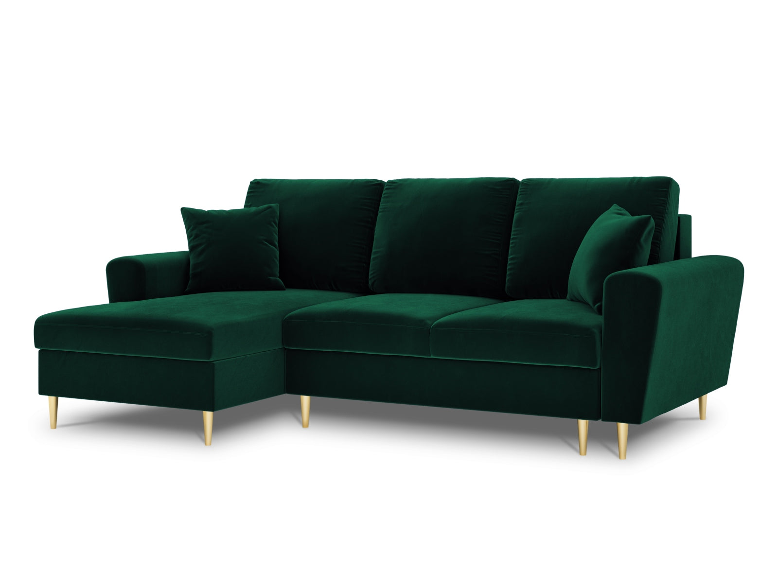 Entdecken Sie das elegante Kyoto Velour Ecksofa links – ein komfortables 4-Sitzer Sofa mit Schlaffunktion und Stauraum für Ihr modernes Zuhause.