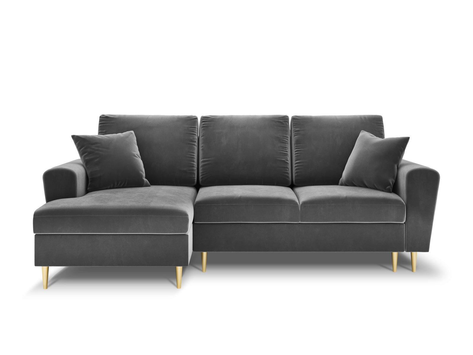 Entdecken Sie das elegante Kyoto Velour Ecksofa links mit Schlaffunktion und Stauraum. Ideal für stilvolle Wohnräume und entspannte Nächte.