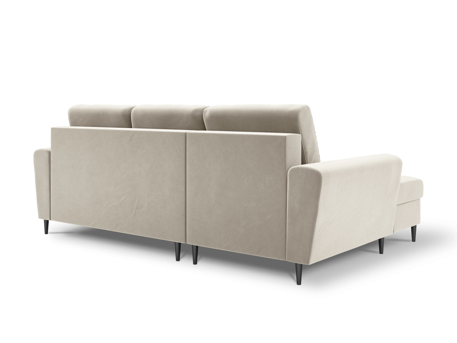 Entdecken Sie das elegante Kyoto Velour Ecksofa links – ein komfortables 4-Sitzer Sofa mit Schlaffunktion und Stauraum für Ihr modernes Zuhause.
