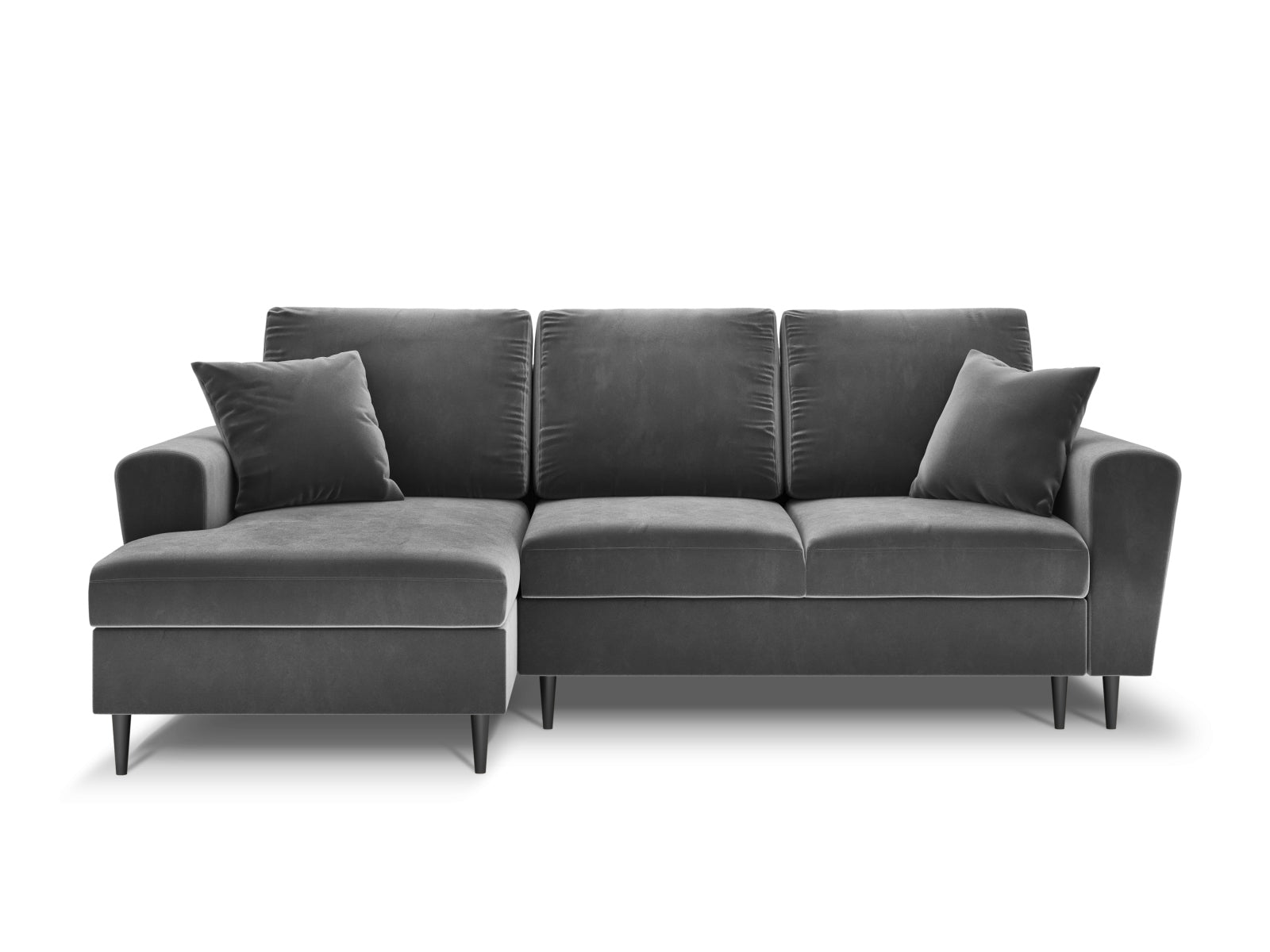 Entdecken Sie das elegante Kyoto Velour Ecksofa links mit Schlaffunktion und Stauraum. Ideal für stilvolle Wohnräume und entspannte Nächte.