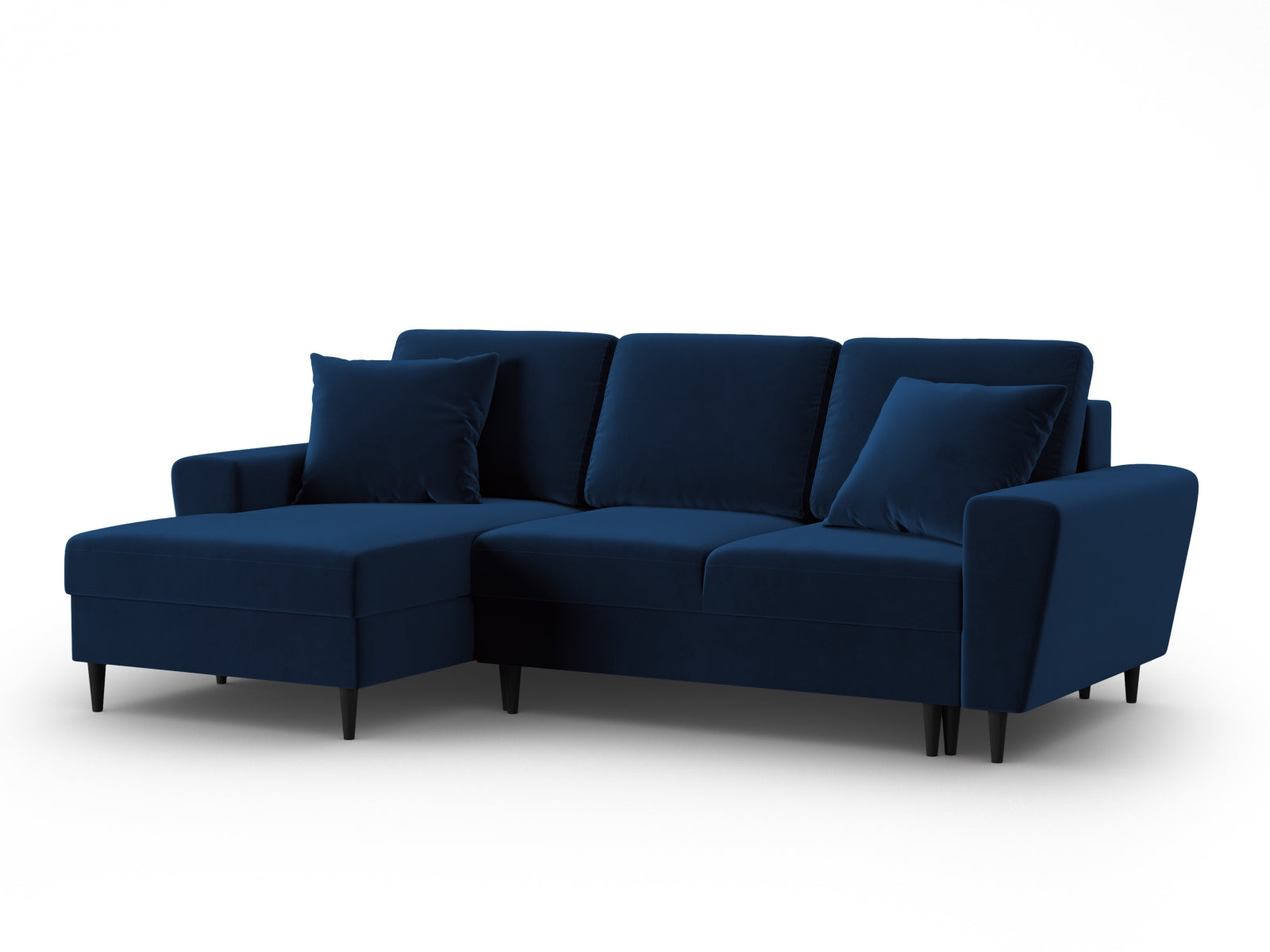 Entdecken Sie das elegante Kyoto Velour Ecksofa links mit Schlaffunktion und Stauraum. Ideal für stilvolle Wohnräume und entspannte Nächte.