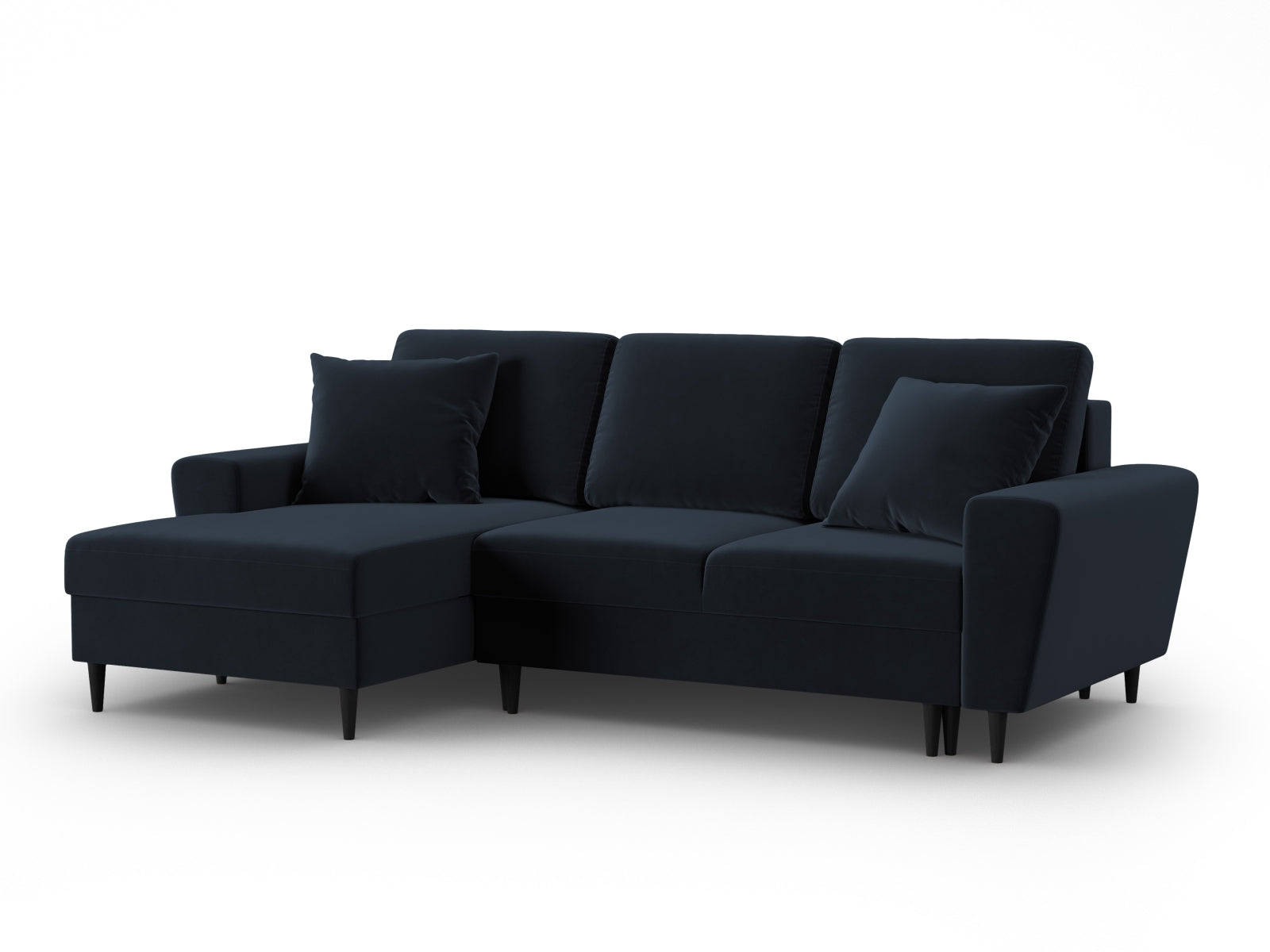 Entdecken Sie das elegante Kyoto Velour Ecksofa links mit Schlaffunktion und Stauraum. Ideal für stilvolle Wohnräume und entspannte Nächte.