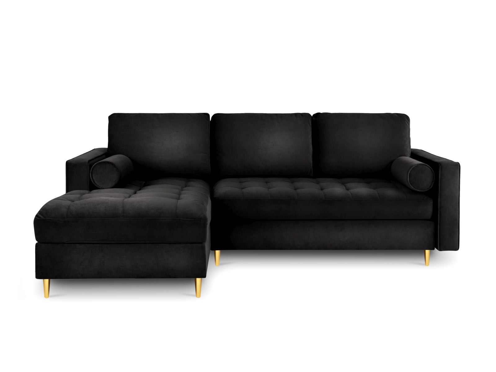 Stylisches 5-Sitzer Ecksofa links Aspen von Cosmopolitan Design, perfekt für Gäste, mit praktischer Schlaffunktion und integriertem Stauraum.