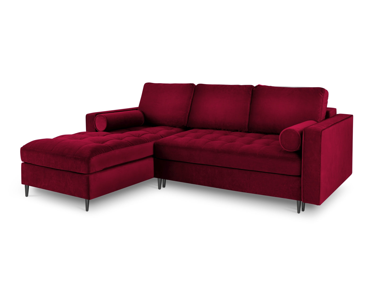 5-Sitzer Ecksofa links mit Schlaffunktion und Stauraum Aspen in Red-Salvador präsentiert im Onlineshop von KAQTU Design AG. Bettsofa links ist von Cosmopolitan Design